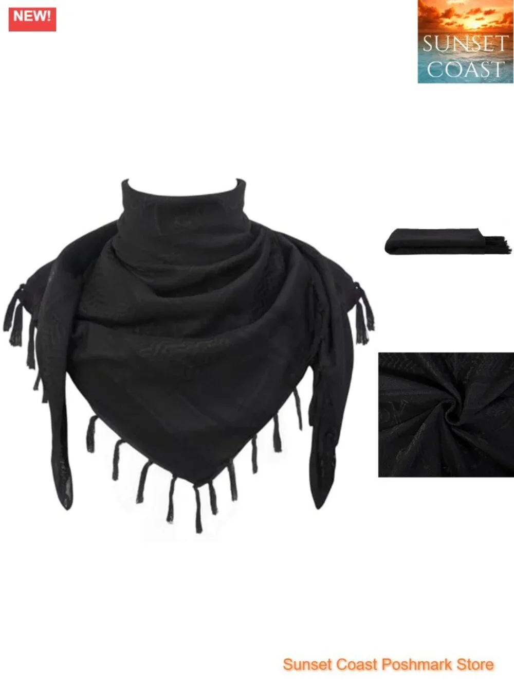 Cotton Shemagh Keffiyeh Tactical Desert Scarf with Tassel Unisex